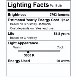 HyLite LED Light Bulb (00951) -LED Glow Shop 00951 Lighting Facts Labelmd