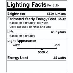 Light Efficient Design LED Light Bulb (04717) -LED Glow Shop 04717 Lighting Facts Labelmd