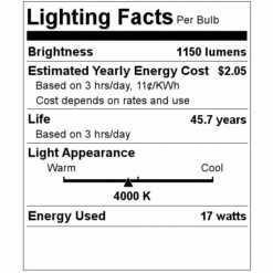NaturaLED Flush Mount LED Fixture (07056) -LED Glow Shop 07056 Lighting Facts Labelmd