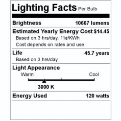 Light Efficient Design LED Light Bulb (08286) -LED Glow Shop 08286 Lighting Facts Labelmd