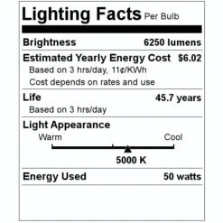 Light Efficient Design LED Light Bulb (08342) -LED Glow Shop 08342 Lighting Facts Labelmd