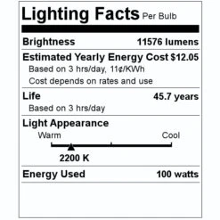 Light Efficient Design LED Light Bulb (08383) -LED Glow Shop 08383 Lighting Facts Labelmd