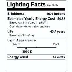 Satco Light Bulb (08924) -LED Glow Shop 08924 Lighting Facts Labelmd