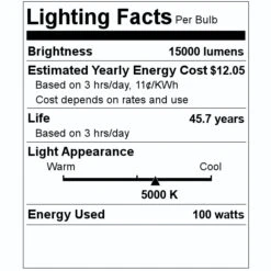 Eiko LED Light (10798) 9 Eiko LED Light (10798) -LED Glow Shop 10798 Lighting Facts Labelmd