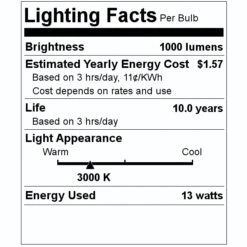 Maxlite LED Light Bulb (12076) -LED Glow Shop 12076 Lighting Facts Labelmd