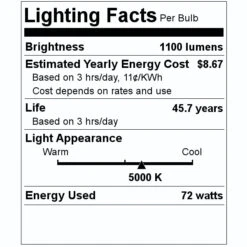 Satco LED Light Bulb (HID Replacement) (13151) -LED Glow Shop 13151 Lighting Facts Labelmd