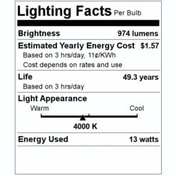 Nicor LED Downlight (14018) -LED Glow Shop 14018 Lighting Facts Labelmd