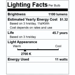 TCP LED Downlight (19575) -LED Glow Shop 19575 Lighting Facts Labelmd
