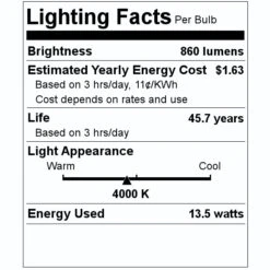 Satco LED Ceiling Light Fixture (20508) -LED Glow Shop 20508 Lighting Facts Labelmd