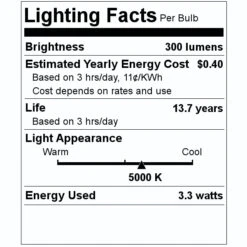Feit Electric LED Light Bulb (6 Pack) (21323) 7 Feit Electric LED Light Bulb (6 Pack) (21323) -LED Glow Shop 21323 Lighting Facts Labelmd