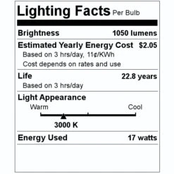 TCP LED Light Bulb (26768) -LED Glow Shop 26768 Lighting Facts Labelmd