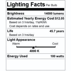 Satco LED Light Bulb (30676) -LED Glow Shop 30676 Lighting Facts Labelmd