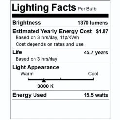 Green Creative LED Light Bulb (34920) -LED Glow Shop 34920 Lighting Facts Labelmd
