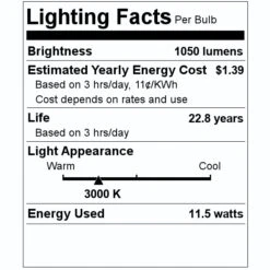 Sylvania LED Light Bulb (40195) -LED Glow Shop 40195 Lighting Facts Labelmd