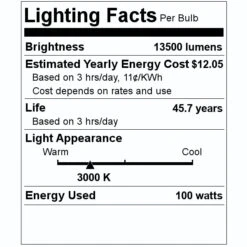 Sylvania LED HID Light Bulb (40718) -LED Glow Shop 40718 Lighting Facts Labelmd