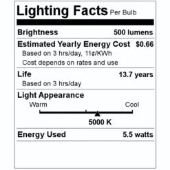 Sylvania LED Light Bulb (2 Pack) (40759) 7 Sylvania LED Light Bulb (2 Pack) (40759) -LED Glow Shop 40759 Lighting Facts Labelmd