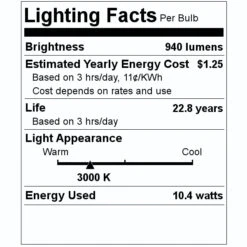 Feit Electric LED Light Bulb (42564) -LED Glow Shop 42564 Lighting Facts Labelmd