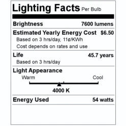 Venture LED Light Bulb (48791) 7 Venture LED Light Bulb (48791) -LED Glow Shop 48791 Lighting Facts Labelmd