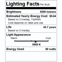 Westinghouse LED Light Bulb (51190) -LED Glow Shop 51190 Lighting Facts Labelmd