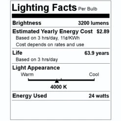 Philips LED Troffer Fixture (4 Pack) (523878) -LED Glow Shop 523878 Lighting Facts Labelmd
