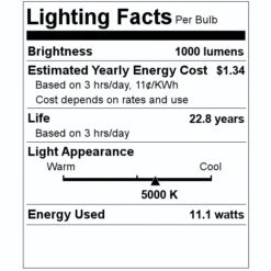Feit Electric LED Light Bulb (54277) 7 Feit Electric LED Light Bulb (54277) -LED Glow Shop 54277 Lighting Facts Labelmd
