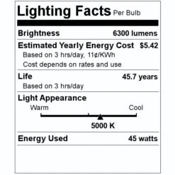 Commercial LED HID Light Bulb (70897) -LED Glow Shop 70897 Lighting Facts Labelmd