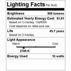 Bulbrite LED Ceiling Light (773140) -LED Glow Shop 773140 Lighting Facts Labelmd