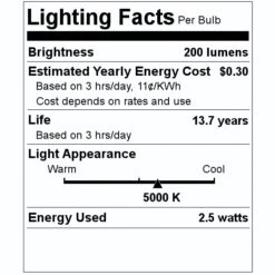 Sylvania LED Light Bulb (2 Pack) (79760) -LED Glow Shop 79760 Lighting Facts Labelmd