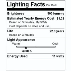 Sunlite LED Lamps (80764) 9 Sunlite LED Lamps (80764) -LED Glow Shop 80764 Lighting Facts Labelmd
