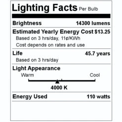Halco LED Light Bulb (84104) -LED Glow Shop 84104 Lighting Facts Labelmd