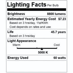 GE LED Corn Light Bulb (88107) -LED Glow Shop 88107 Lighting Facts Labelmd