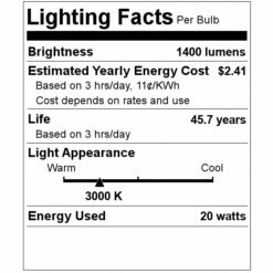 Sunlite LED Light Fixture (88341) -LED Glow Shop 88341 Lighting Facts Labelmd